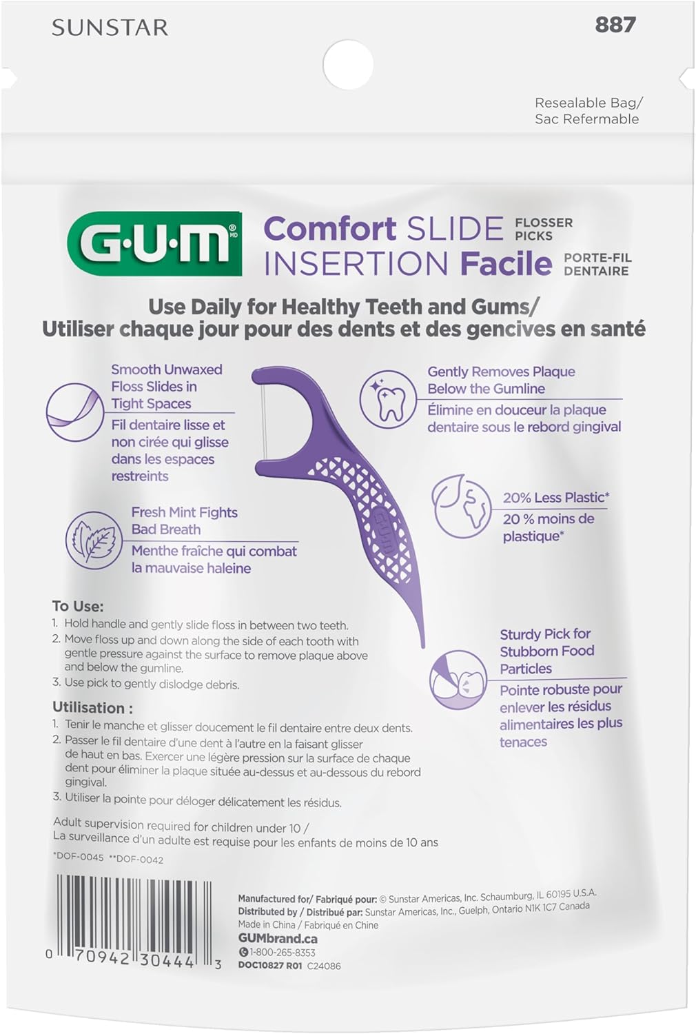 Comfort Slide Dental Floss Picks – Mint, 90 Pack
