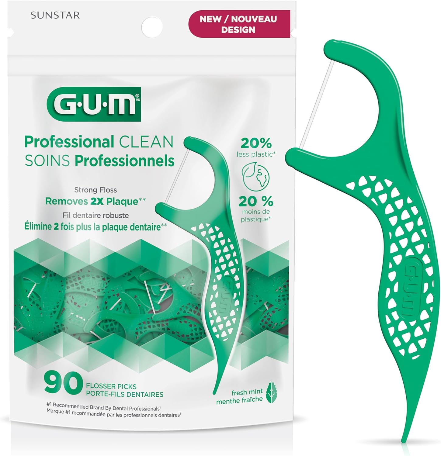 Comfort Slide Dental Floss Picks – Mint, 90 Pack