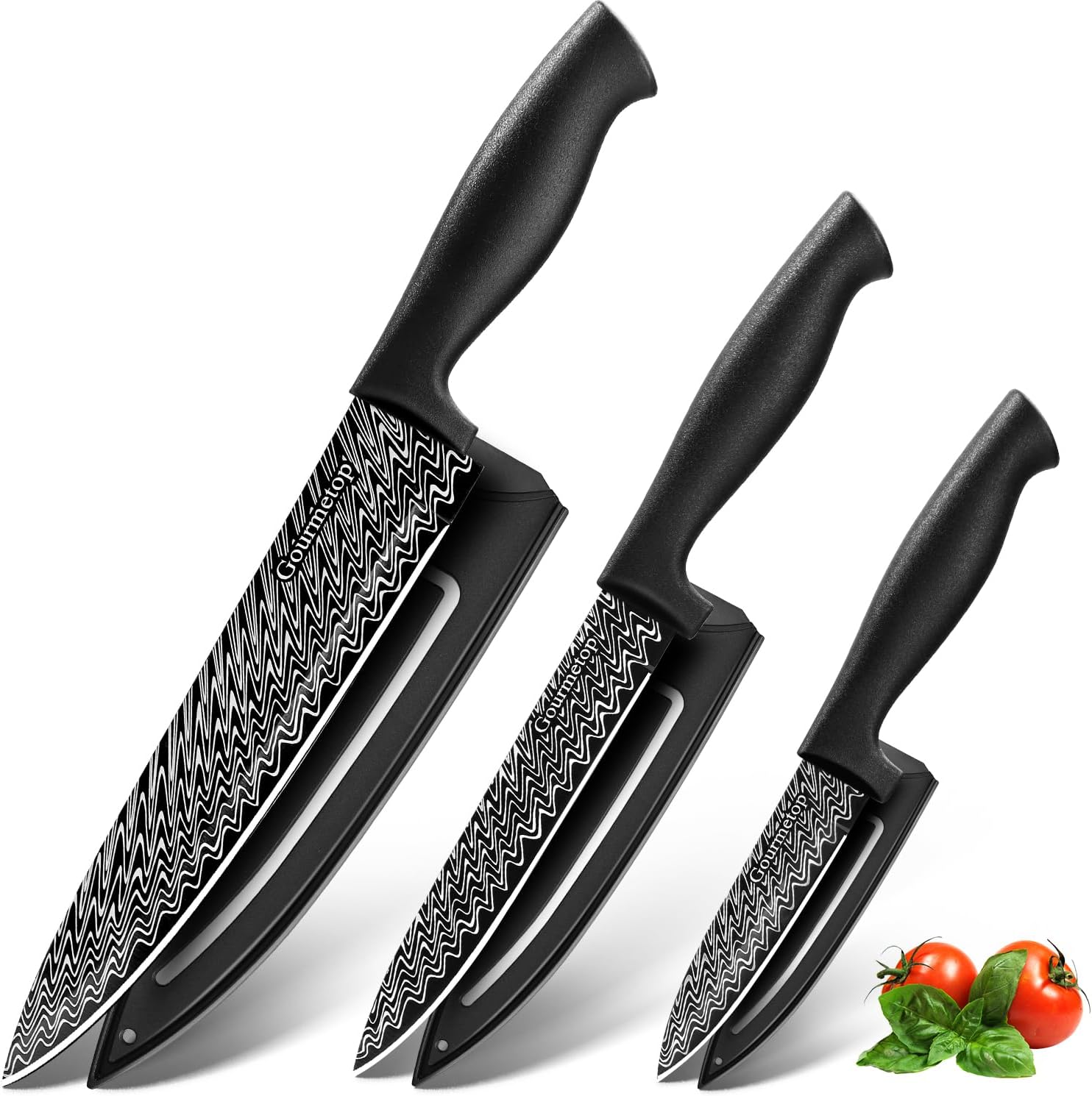 4-Piece Paring Knife Set with Blade Covers – 4.5″ Stainless Steel Fruit & Vegetable Knives