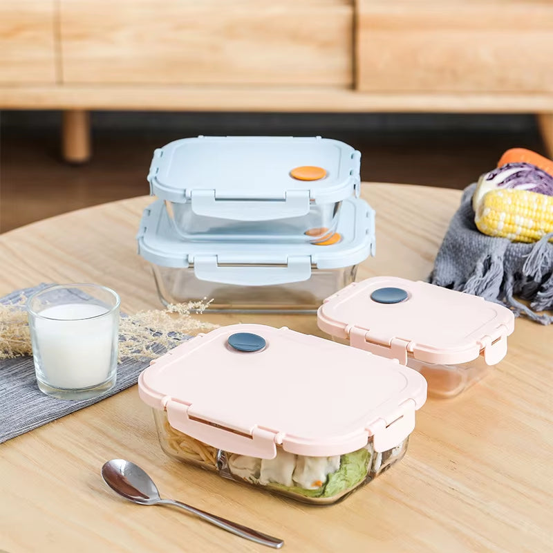 Leak-Proof Glass Lunch Box with Compartments – Microwave-Safe Bento for Office, Kids & Meal Prep
