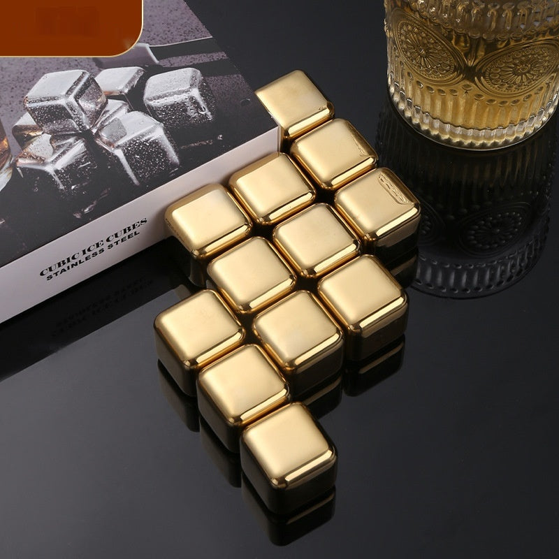 Stainless Steel Reusable Ice Cubes – Metal Whiskey Stones Gift Box Set for Whisky, Bourbon & Drinks