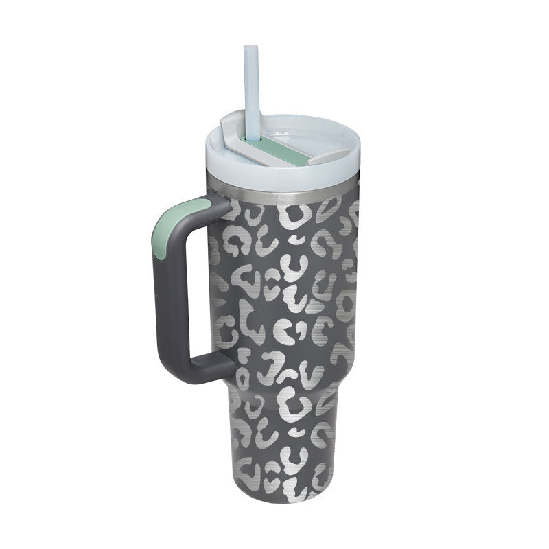 Premium 40oz Insulated Tumbler with Handle & Straw – Stainless Steel Vacuum Mug for Travel & Gifting