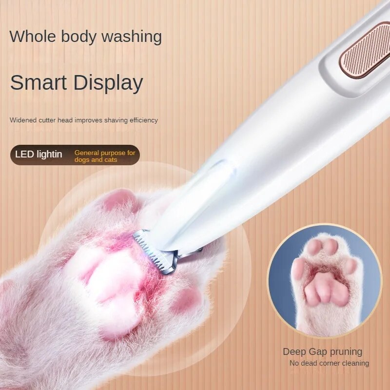 LED Dog Paw Trimmer – Waterproof Pet Grooming Clipper