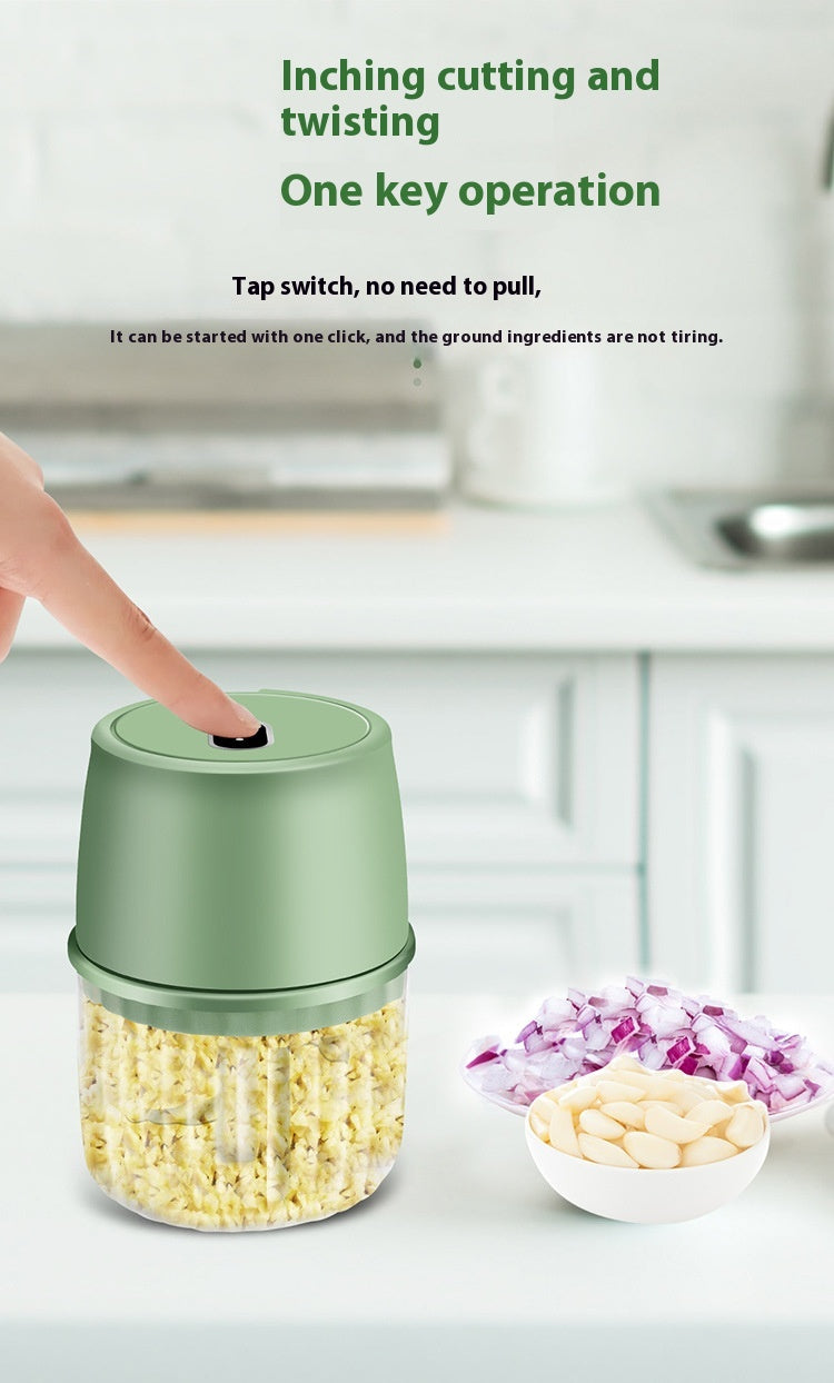 Portable USB Rechargeable Electric Garlic Crusher – Wireless Mini Food Chopper & Kitchen Mixer