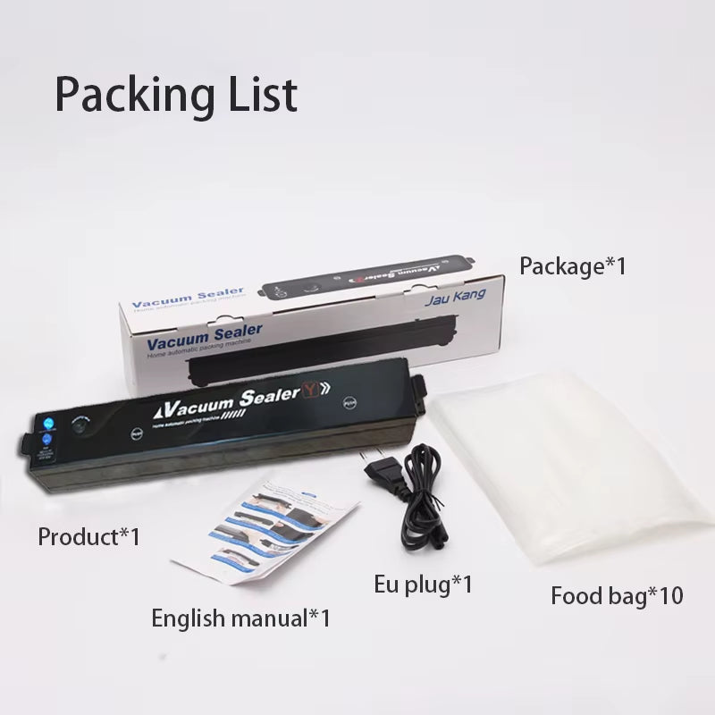 Food Vacuum Packing Machine for Home Use, EU Plug, Includes 10 Vacuum Bags
