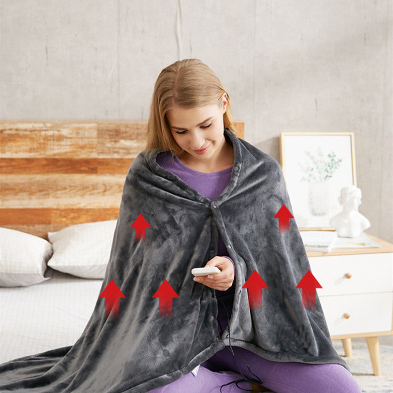 USB Heated Flannel Blanket – Soft Plush Warm Shawl