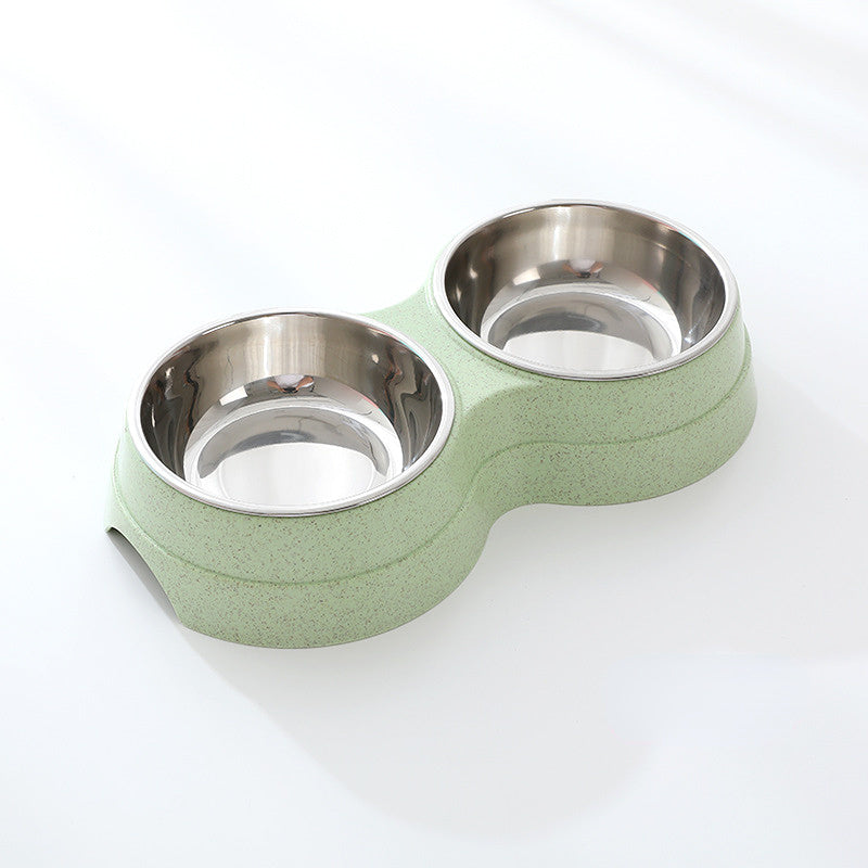 Stainless Steel Double Pet Feeding Bowls for Dogs and Cats