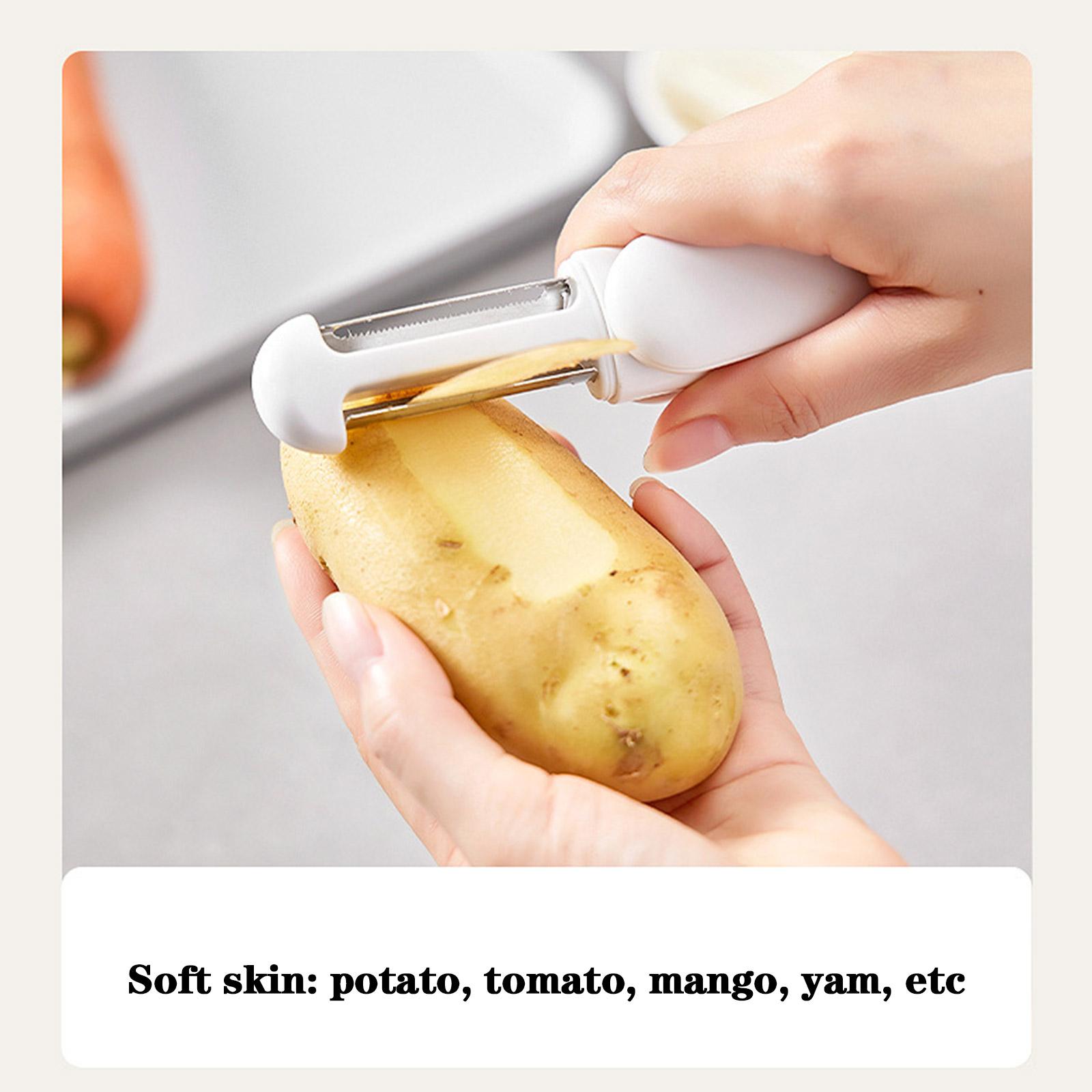 Multifunctional 3-in-1 Paring Knife – Stainless Steel Rotary Peeler & Shredder