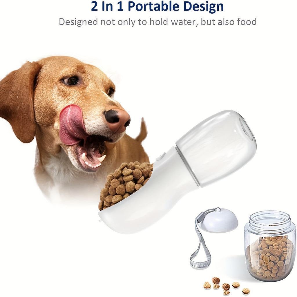 Portable Dog Water Bottle & Food Container – Leak-Proof Travel Dispenser for Pets