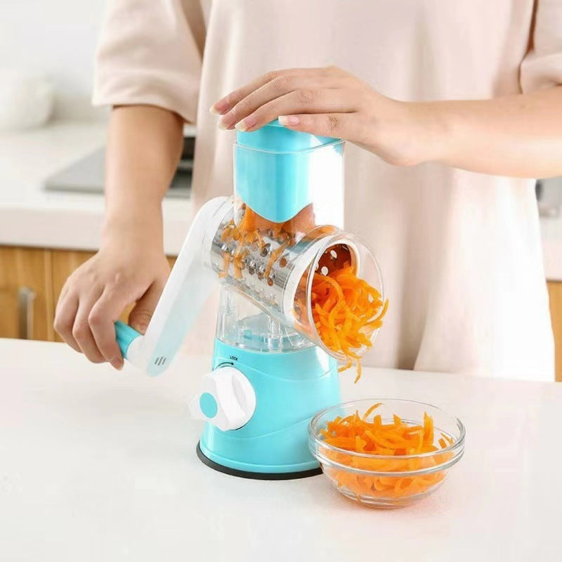 Rotary Vegetable Slicer and Grater for Kitchen Use