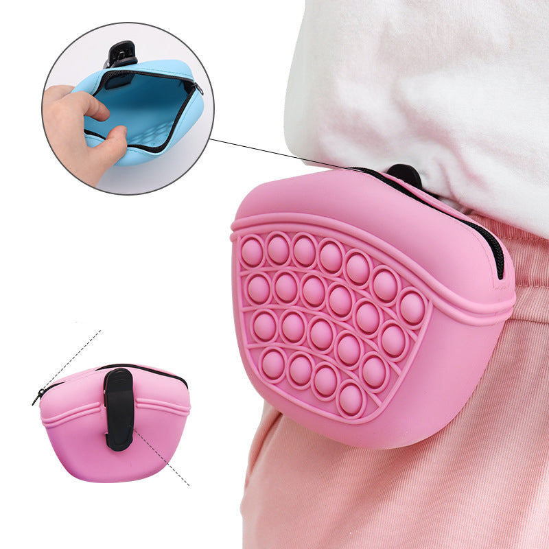 Portable Silicone Dog Training Treat Pouch – Soft Washable Waist Bag for Pet Snacks