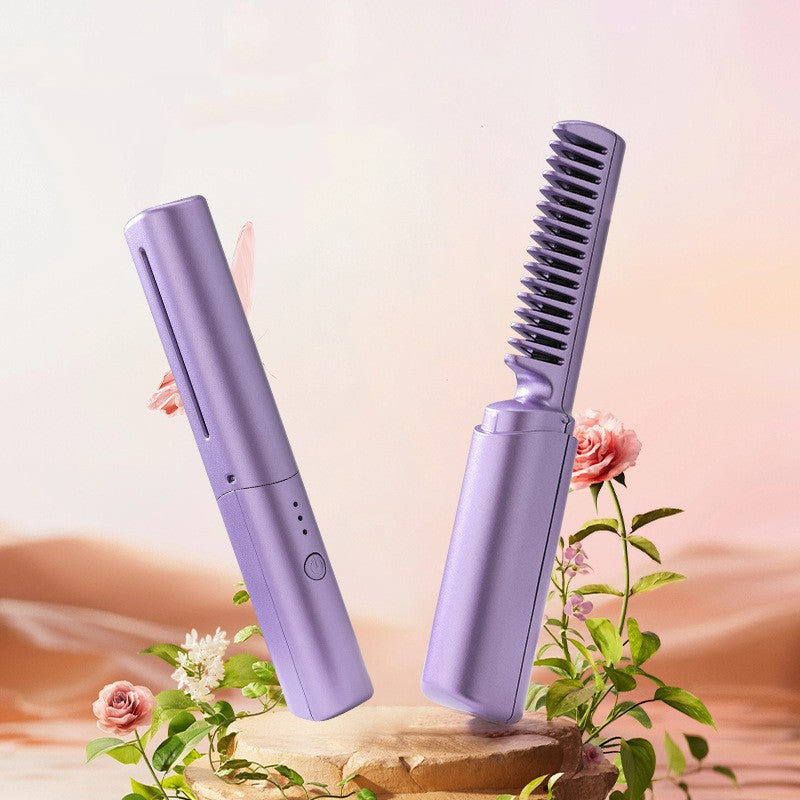 Wireless Negative Ion Hair Straightening & Curling Brush