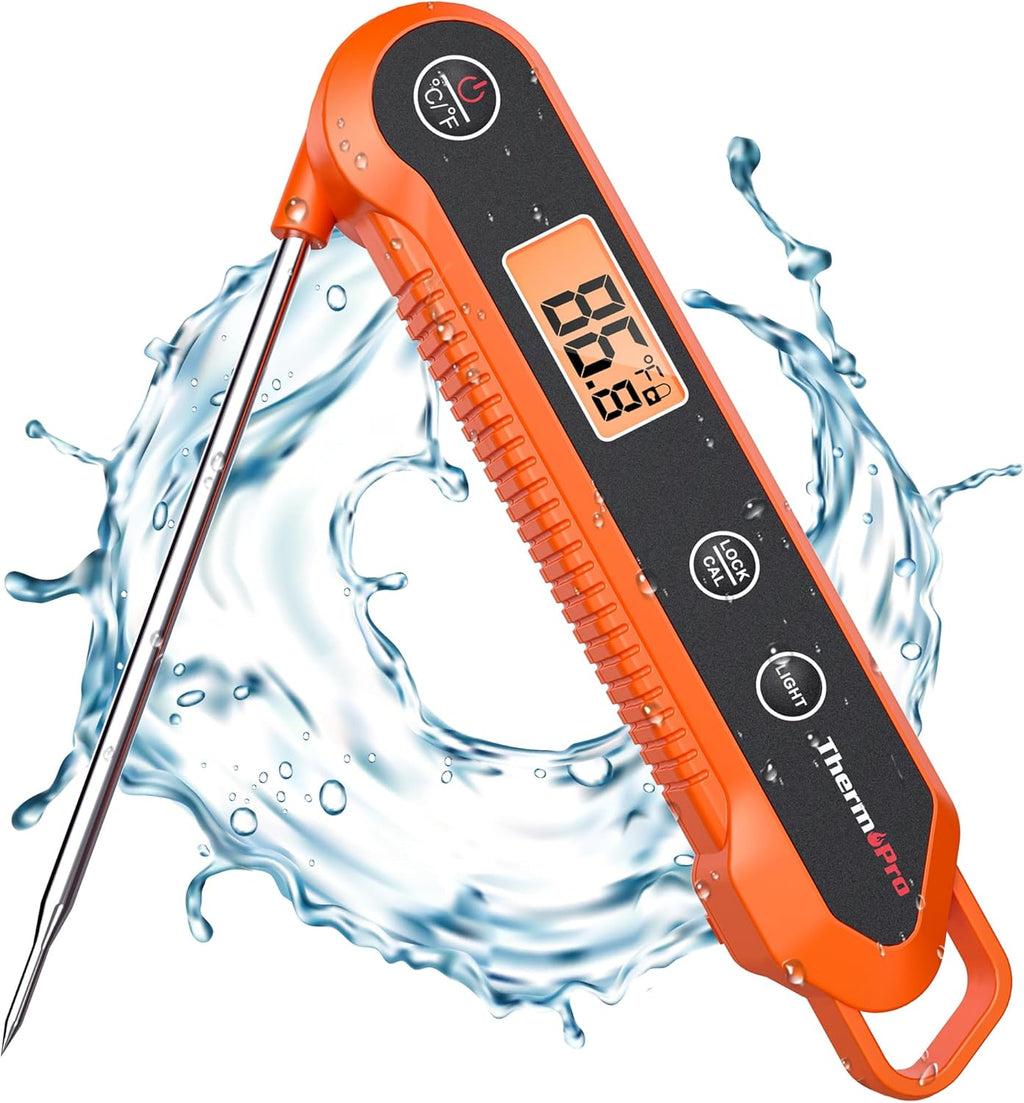 Thermometer – Waterproof Digital Instant-Read Meat Thermometer with Backlight for Cooking, Steak & Candy
