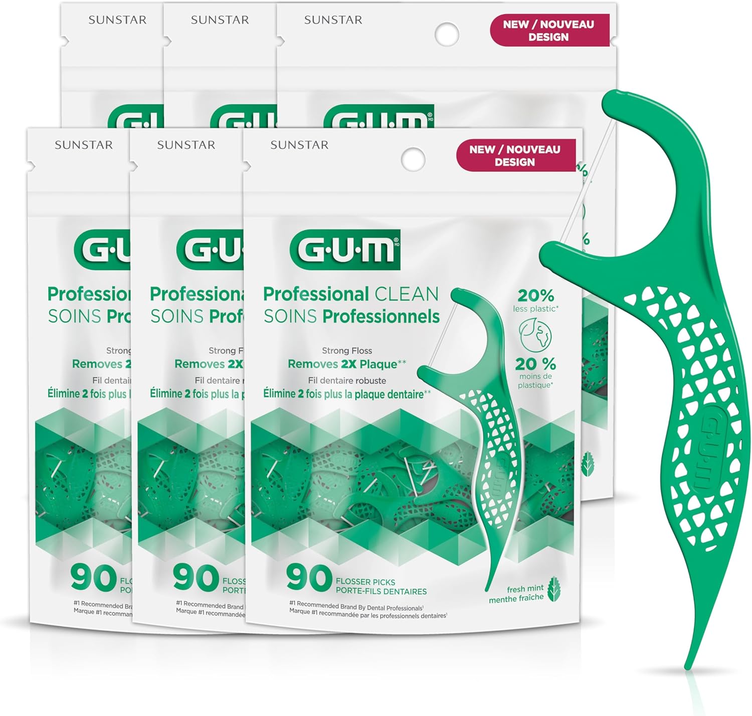 Comfort Slide Dental Floss Picks – Mint, 90 Pack