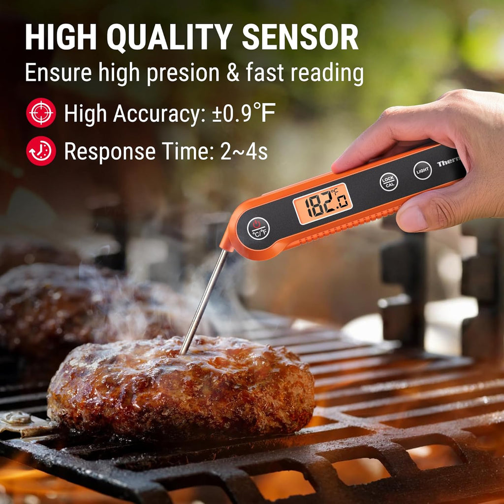 Thermometer – Waterproof Digital Instant-Read Meat Thermometer with Backlight for Cooking, Steak & Candy