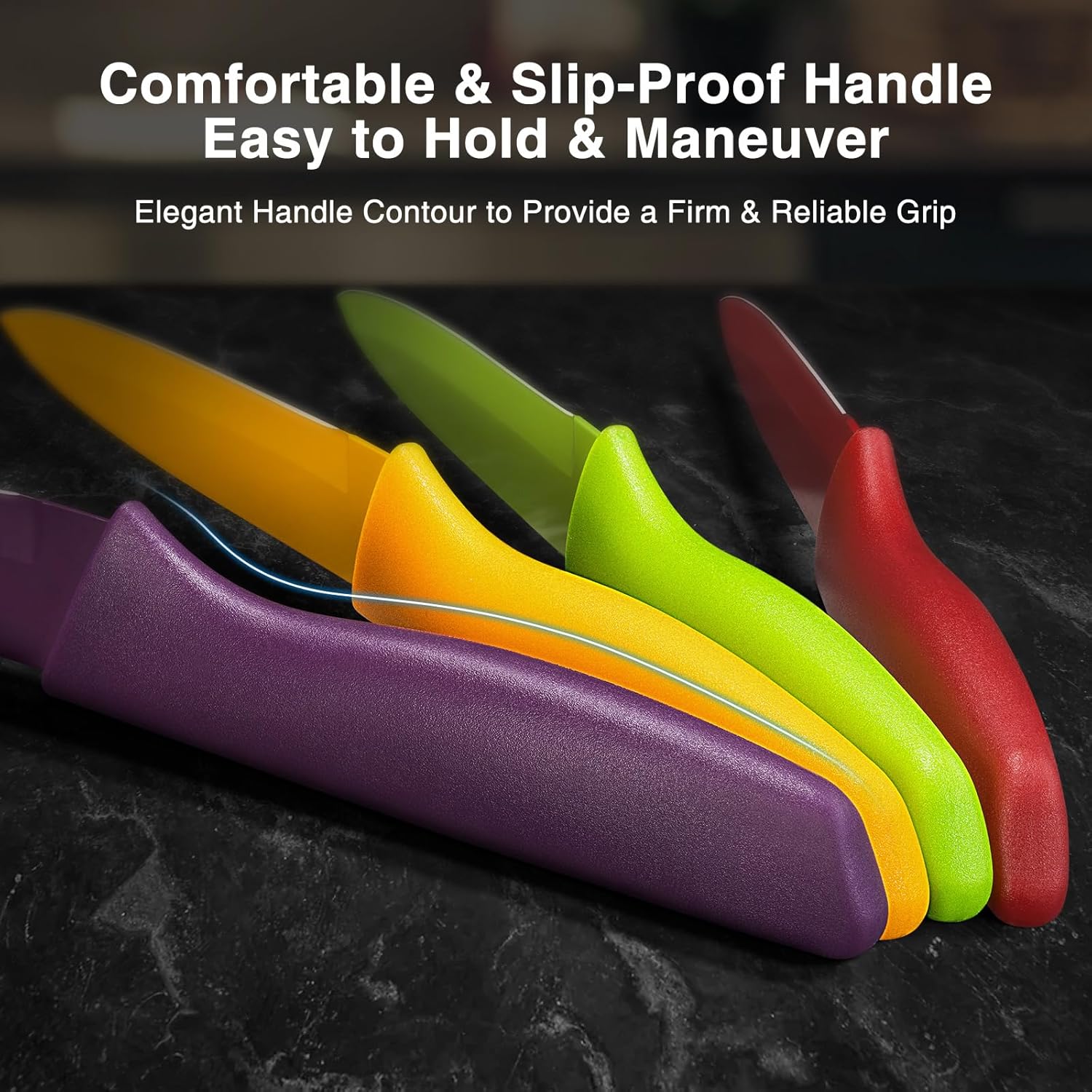 4-Piece Paring Knife Set with Blade Covers – 4.5″ Stainless Steel Fruit & Vegetable Knives