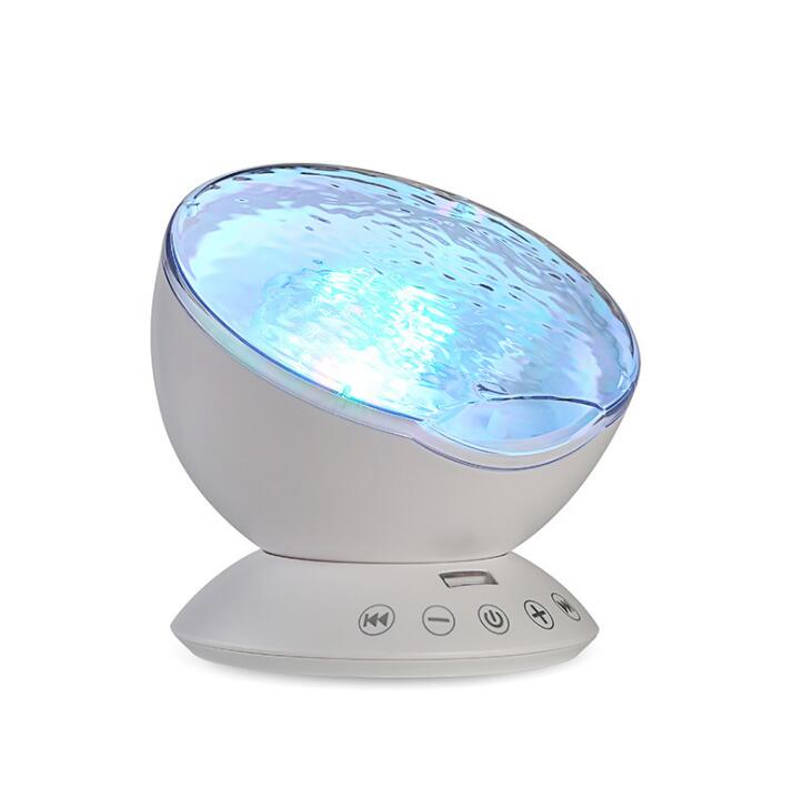 LED Ocean Wave Projector – Rotating Night Light with Colorful Waves