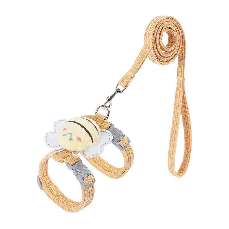 Escape-Proof Cat Harness & Leash Set – Adjustable Bee Plaid Harness for Cats