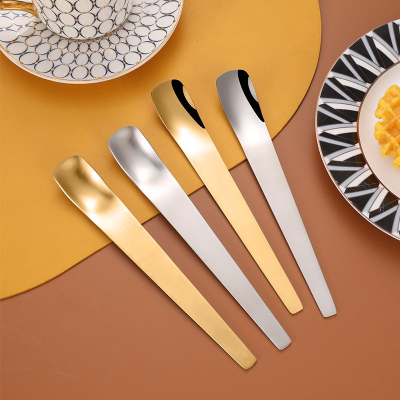 Premium Gold Stainless Steel Dessert Spoon – Coffee Mixer & Ice Cream Spoon