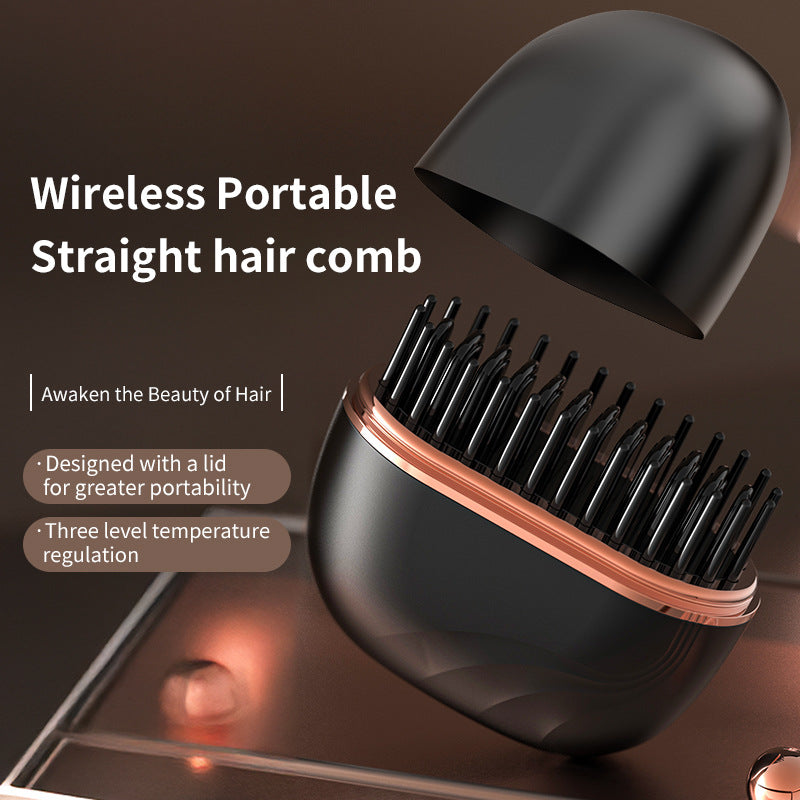 Portable Hair Straightening Comb with Rechargeable Battery