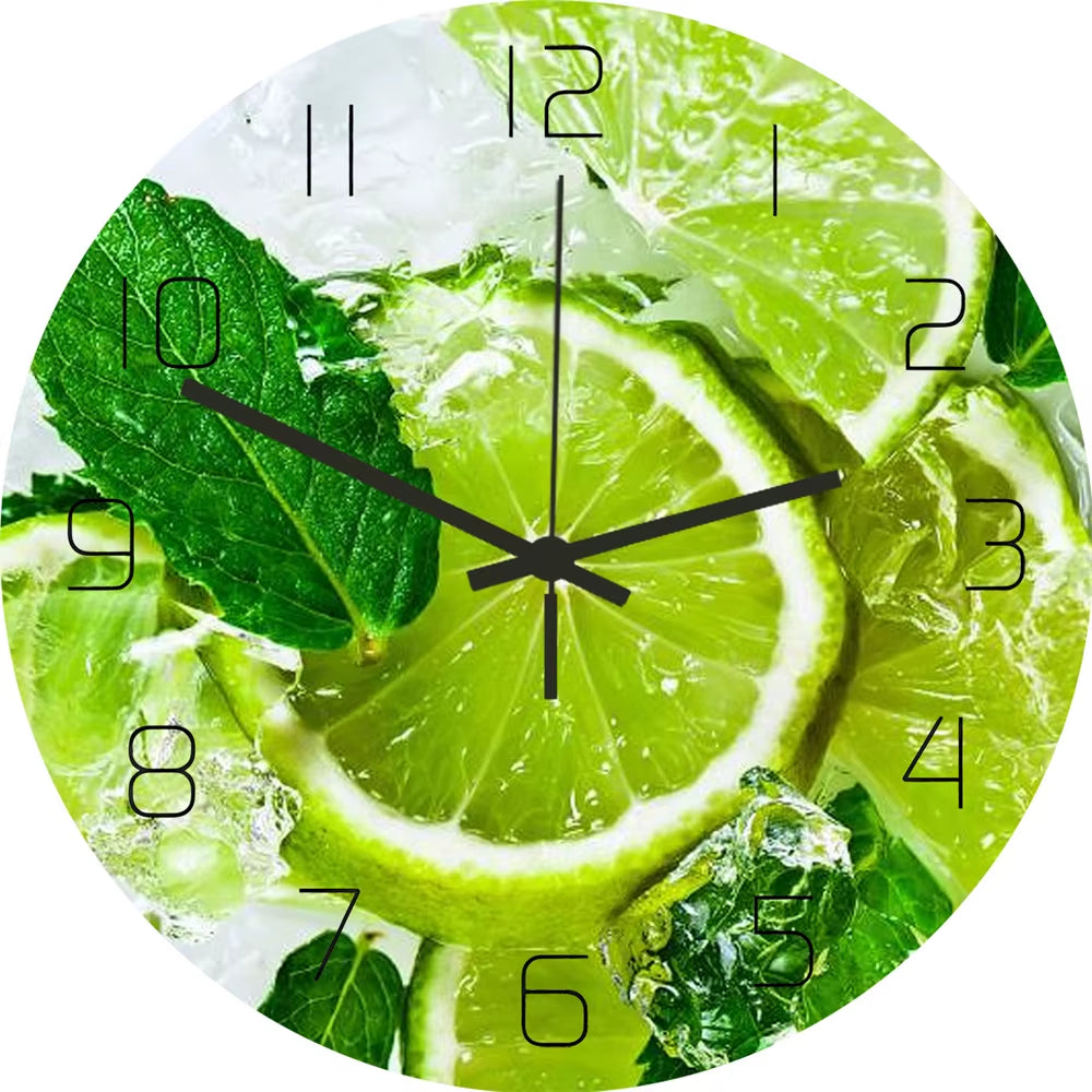 Fresh Fruit Lemon Wall Clock for Kitchen & Home Décor