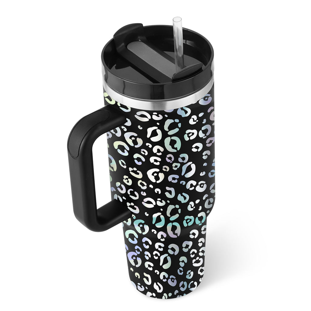 Premium 40oz Insulated Tumbler with Handle & Straw – Stainless Steel Vacuum Mug for Travel & Gifting