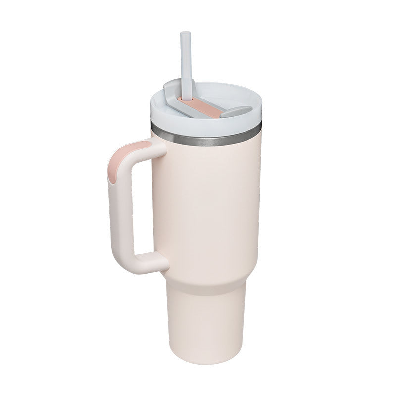 Premium 40oz Insulated Tumbler with Handle & Straw – Stainless Steel Vacuum Mug for Travel & Gifting