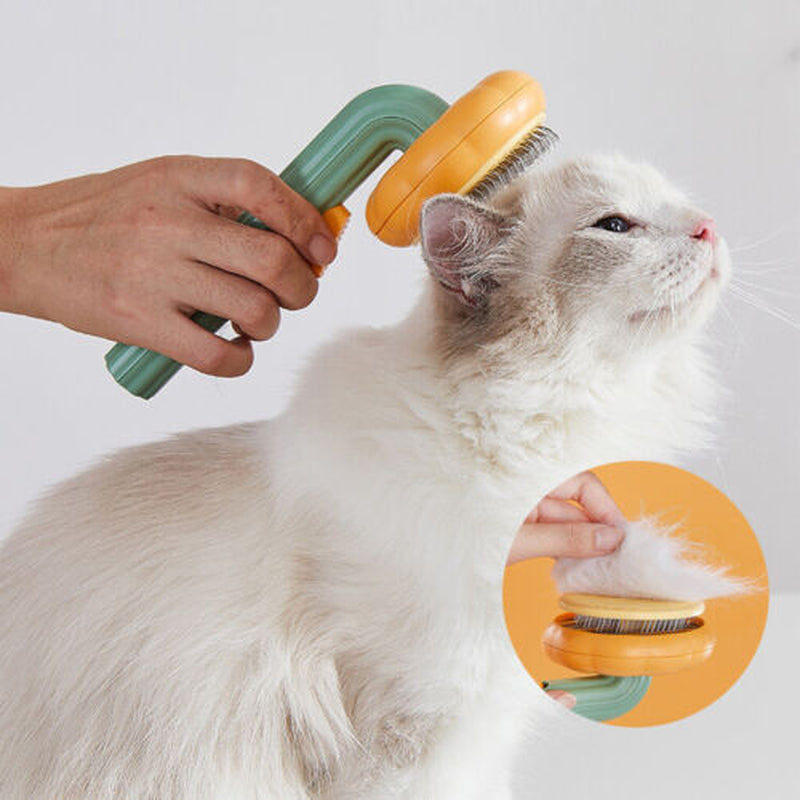 Pet Pumpkin Slicker Brush – Self-Cleaning Grooming Brush for Dogs, Cats & Small Pets