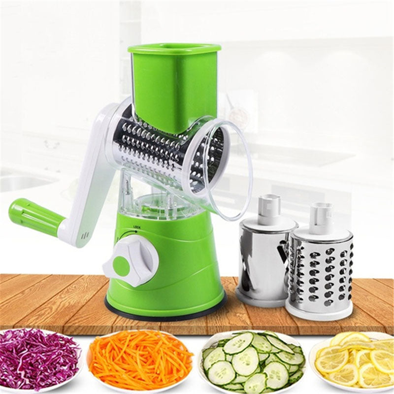 Rotary Vegetable Slicer and Grater for Kitchen Use