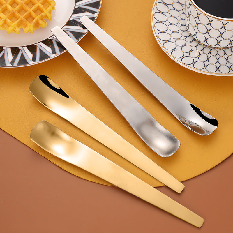 Premium Gold Stainless Steel Dessert Spoon – Coffee Mixer & Ice Cream Spoon
