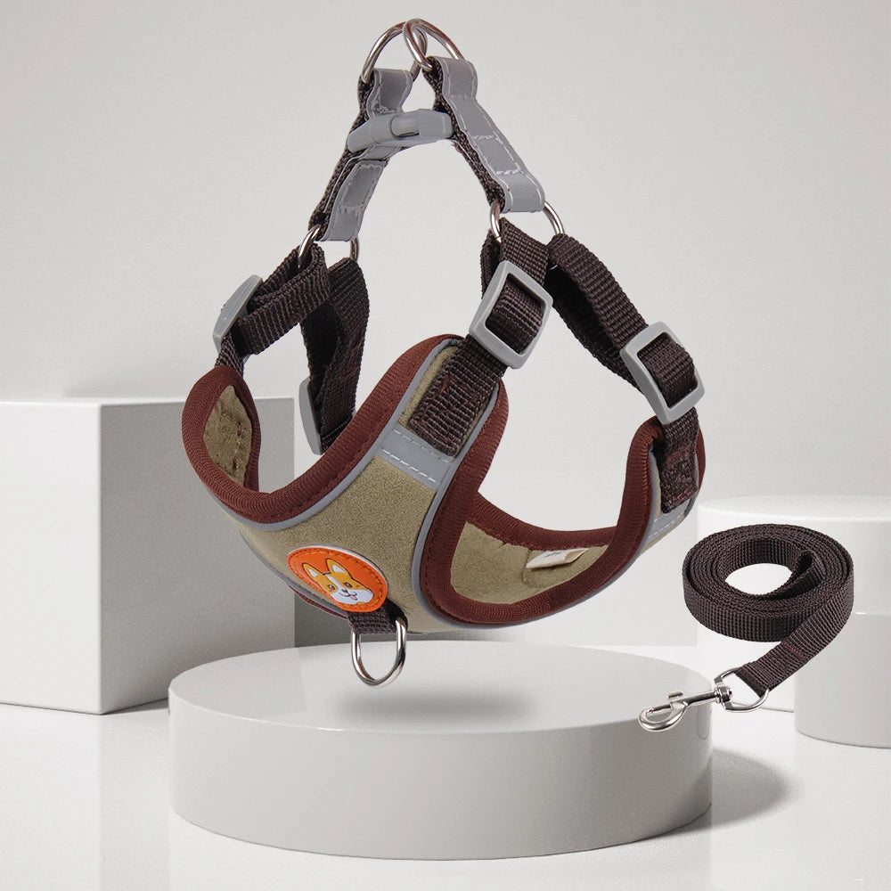 New Dog Leash and Harness Set Pet Dog Harness and Leash Set Adjustable Puppy Cat Harness Vest Reflective Walking No Pull Lead Leash for Small Dogs Chihuahua