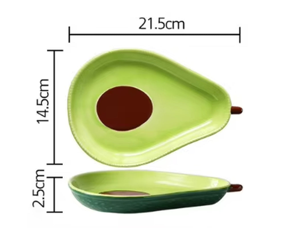 Avocado Shape Ceramic Dish for Fruit, Salad, Snacks & Soup – 6.5 Inch