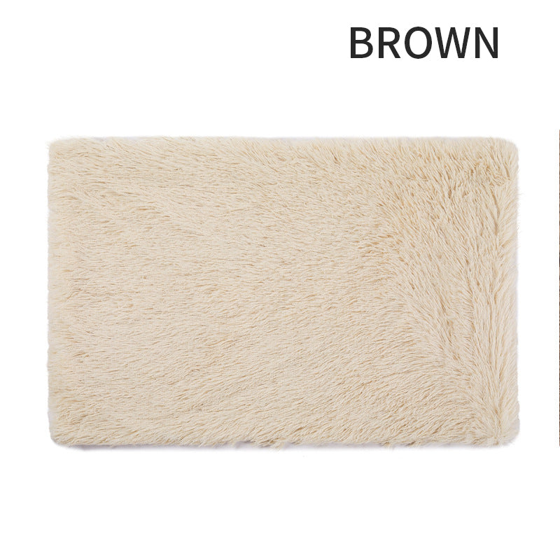 Plush Dog Bed Mat with Removable Cover