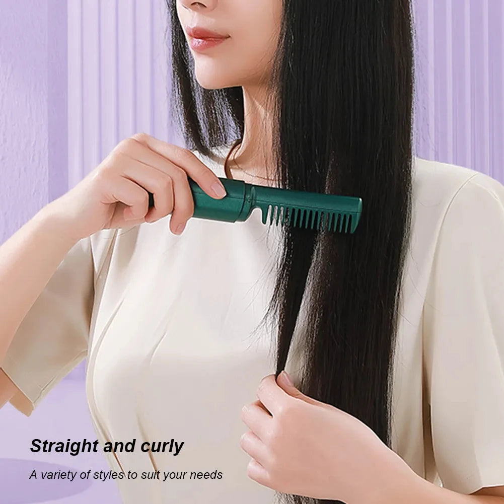 Wireless Negative Ion Hair Straightening & Curling Brush
