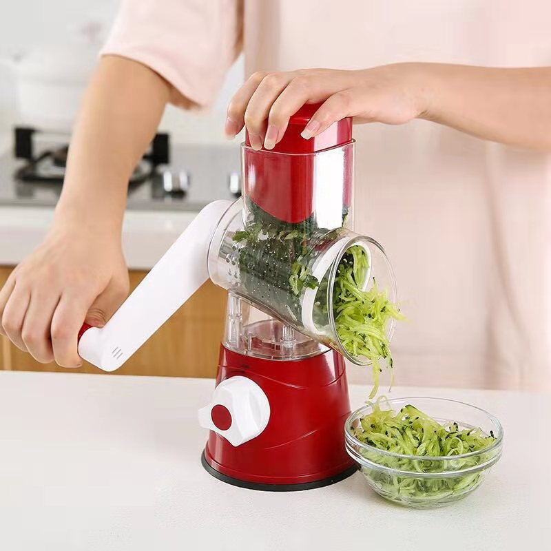 Rotary Vegetable Slicer and Grater for Kitchen Use