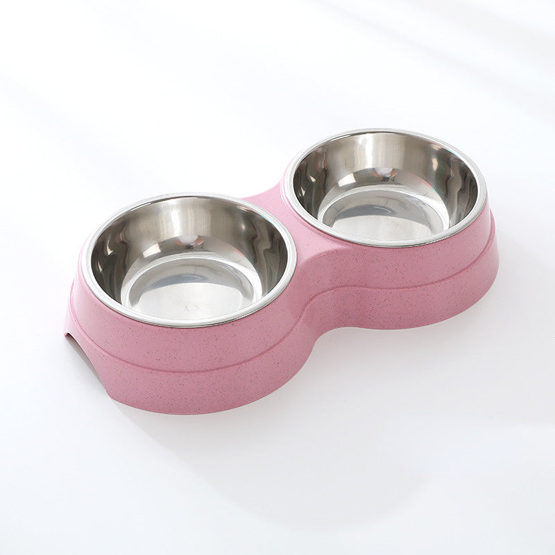 Stainless Steel Double Pet Feeding Bowls for Dogs and Cats