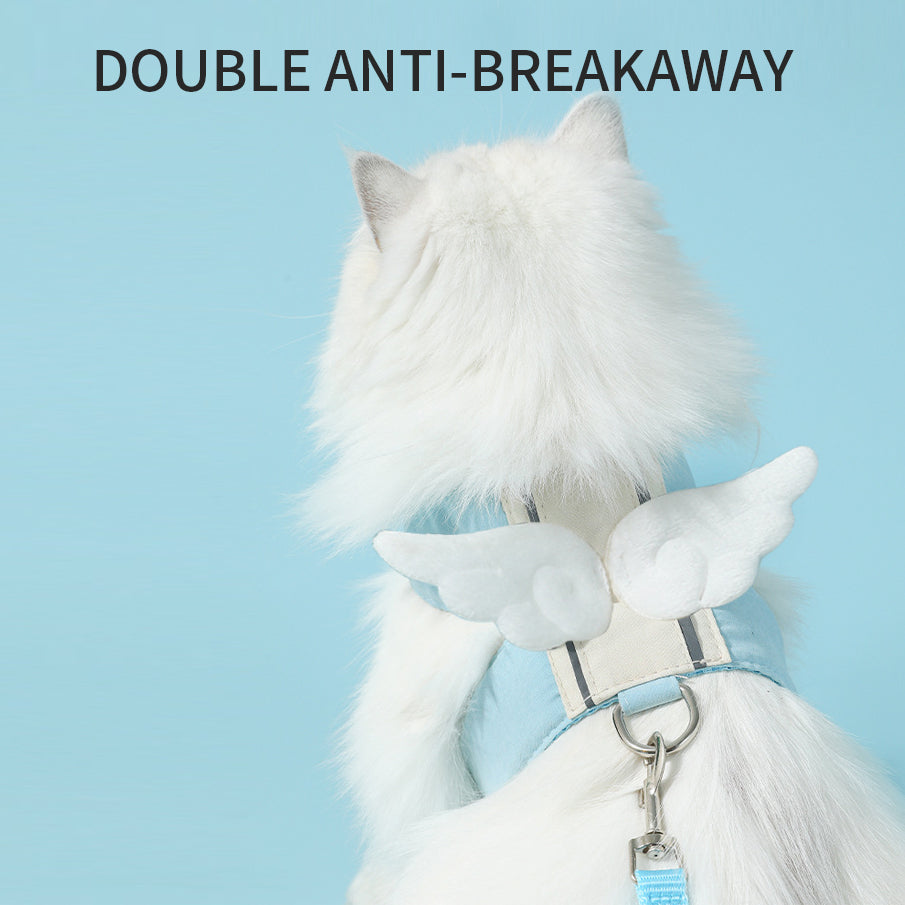 Adjustable Cat Harness & Leash Set – Angel Wings Design