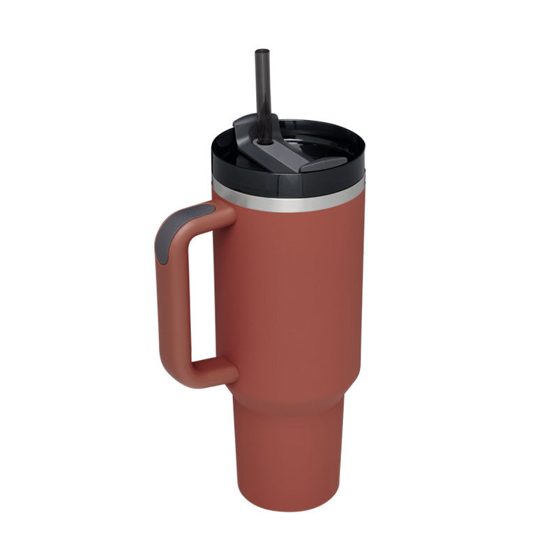 Premium 40oz Insulated Tumbler with Handle & Straw – Stainless Steel Vacuum Mug for Travel & Gifting