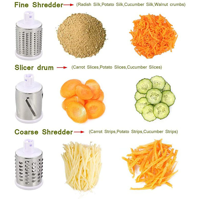 Rotary Vegetable Slicer and Grater for Kitchen Use