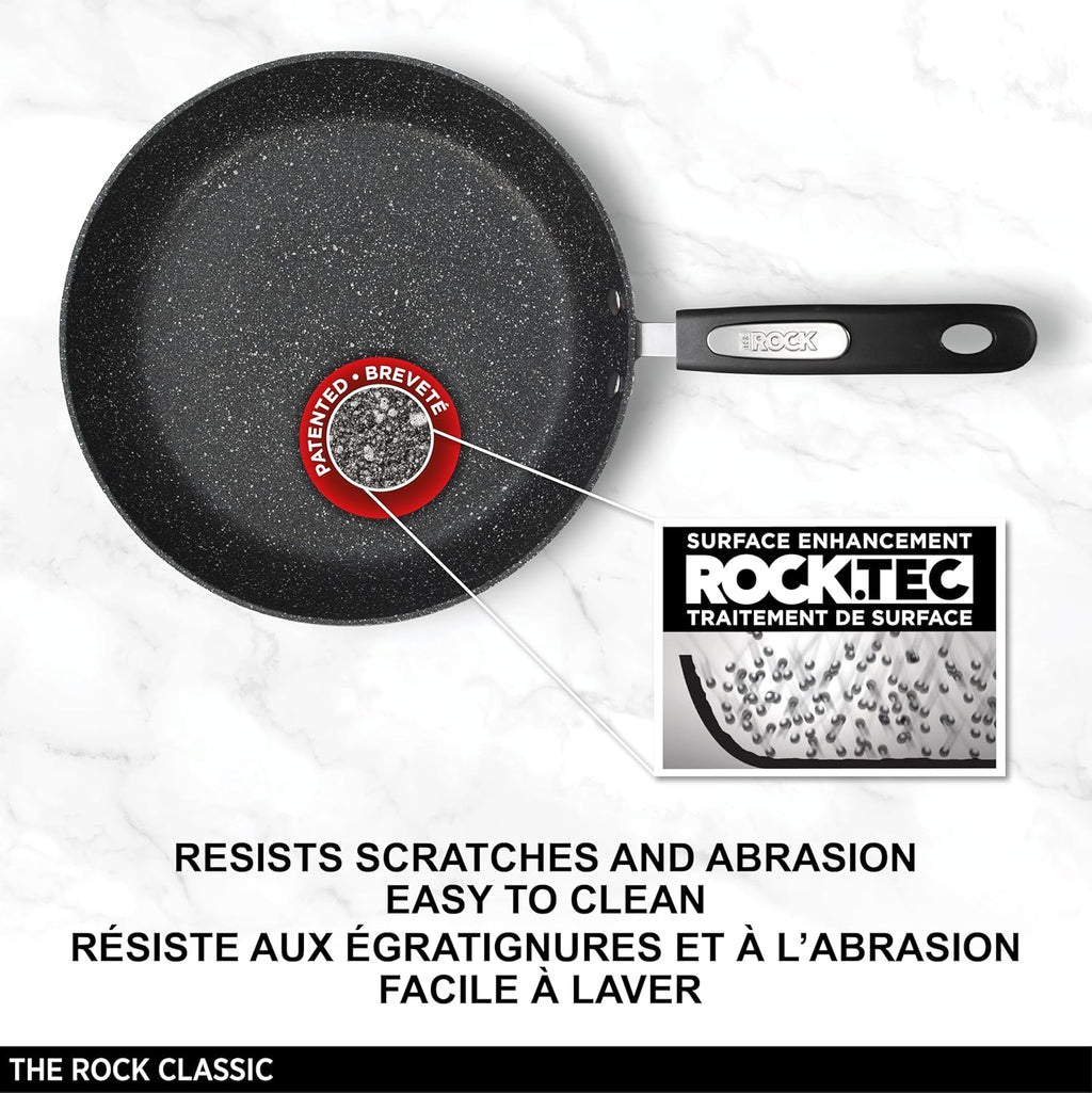 Non-Stick Pan – The Rock 20 cm (8”) Forged Aluminum Fry Pan, Oven Safe, PFOA-Free, Black