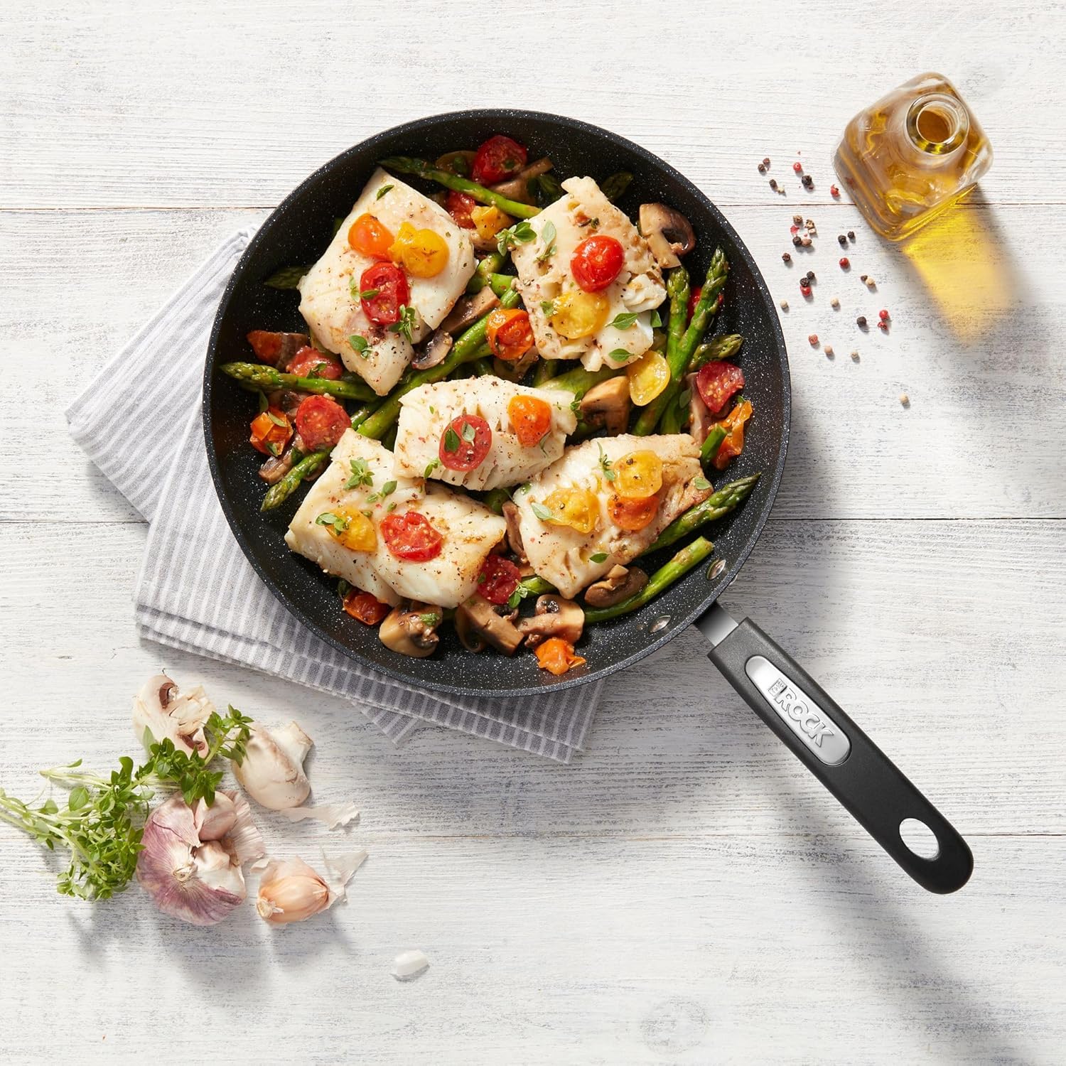 Non-Stick Pan – The Rock 20 cm (8”) Forged Aluminum Fry Pan, Oven Safe, PFOA-Free, Black