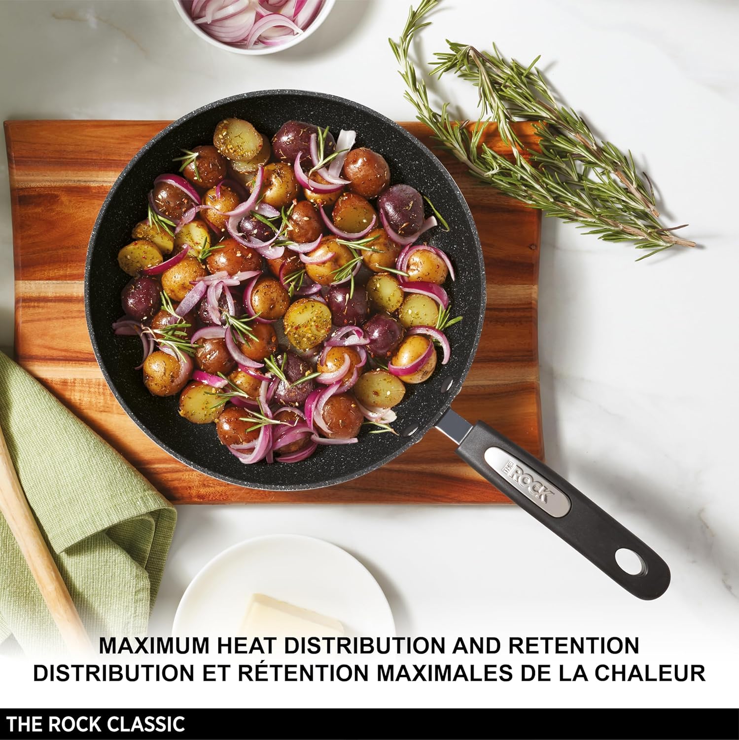 Non-Stick Pan – The Rock 20 cm (8”) Forged Aluminum Fry Pan, Oven Safe, PFOA-Free, Black