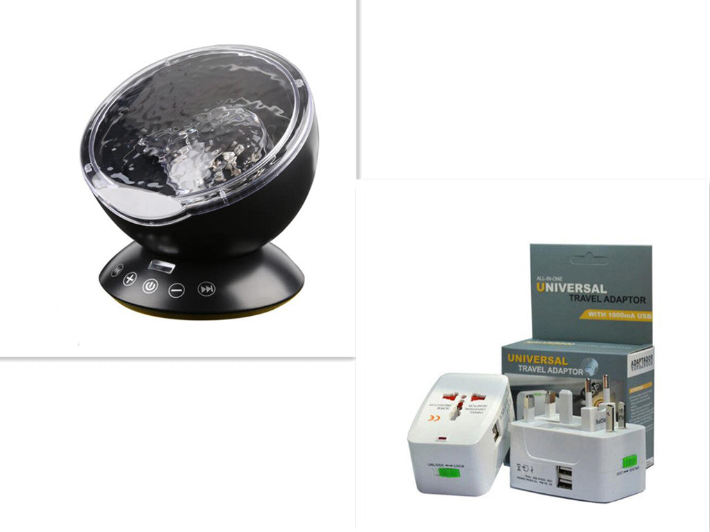 LED Ocean Wave Projector – Rotating Night Light with Colorful Waves