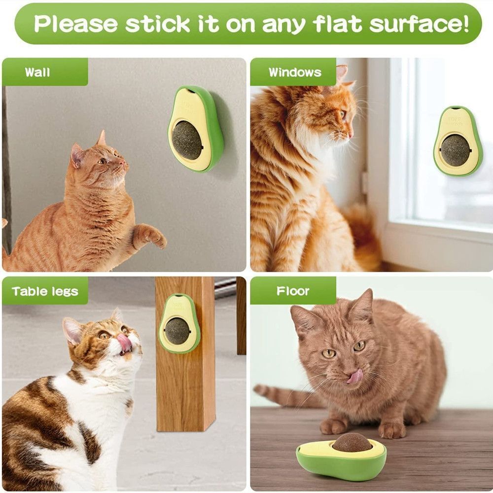 Interactive Avocado Catnip Toy – Mint Ball for Cat Dental Cleaning & Play