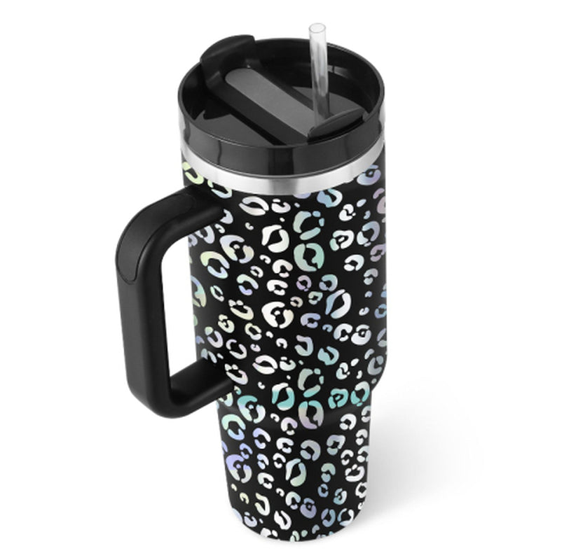 Premium 40oz Insulated Tumbler with Handle & Straw – Stainless Steel Vacuum Mug for Travel & Gifting
