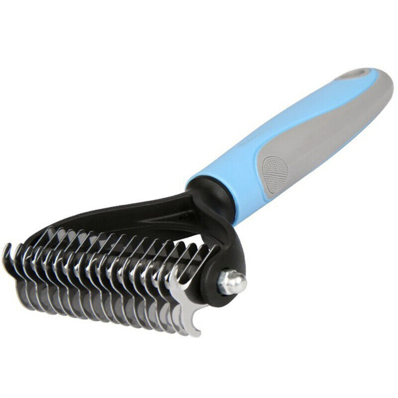 Double-Sided Pet Grooming Brush – Shedding & Dematting Undercoat Rake for Dogs and Cats