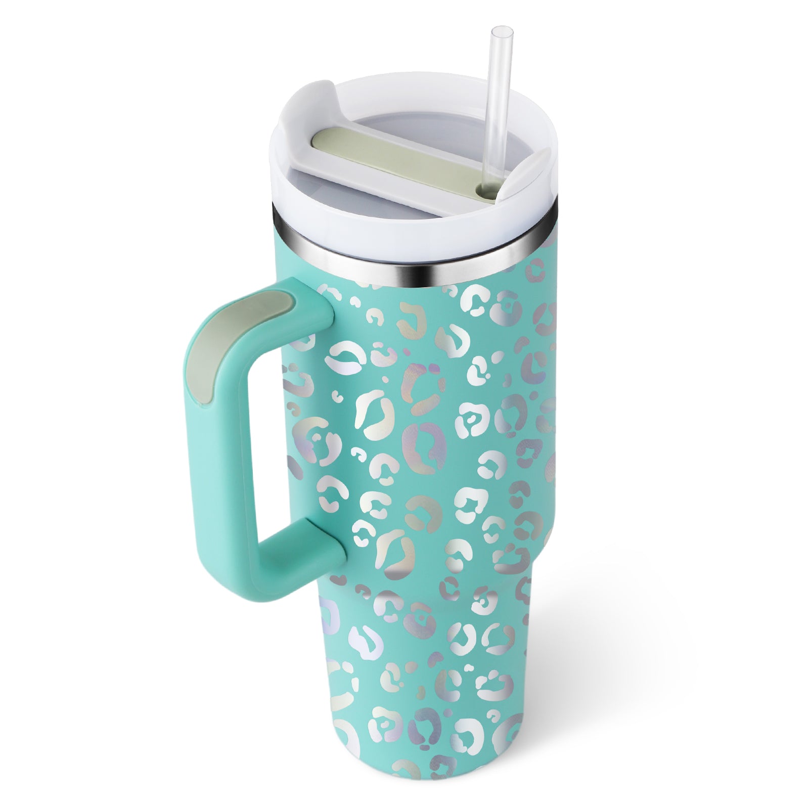 Premium 40oz Insulated Tumbler with Handle & Straw – Stainless Steel Vacuum Mug for Travel & Gifting