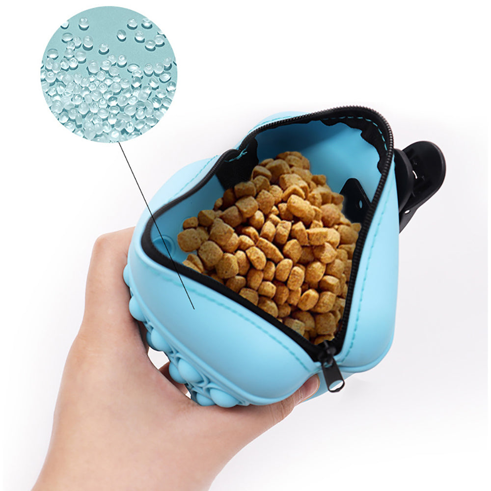 Portable Silicone Dog Training Treat Pouch – Soft Washable Waist Bag for Pet Snacks