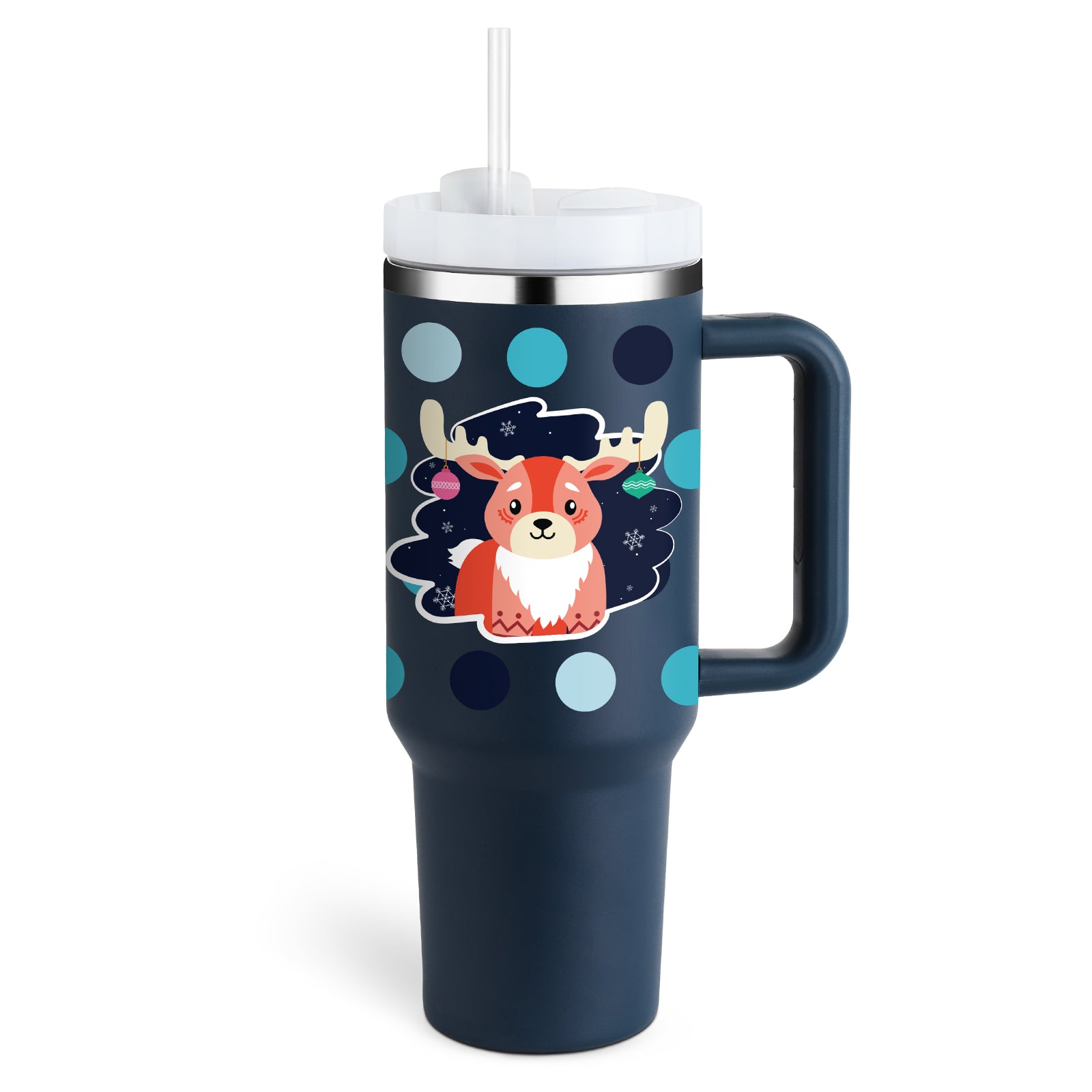 Premium 40oz Insulated Tumbler with Handle & Straw – Stainless Steel Vacuum Mug for Travel & Gifting