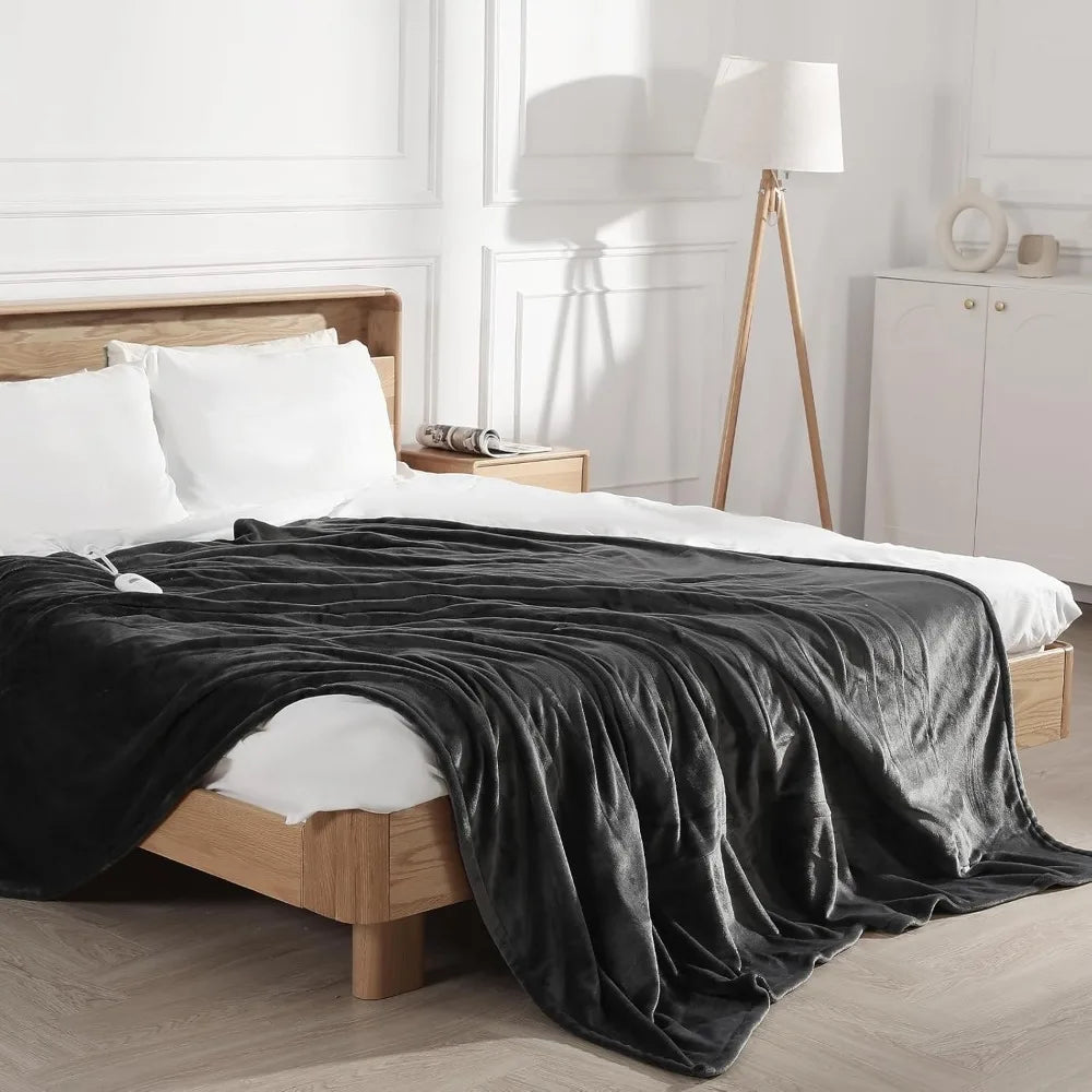 Electric Heated Blanket – Full Size, 5 Heat Settings, Auto Shut-Off, Machine Washable